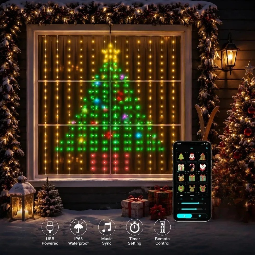 LED 픽셀 커튼 조명 블루투스 앱 제어 RGB 스마트 - Smart Home Lighting Control 리뷰 및 가격