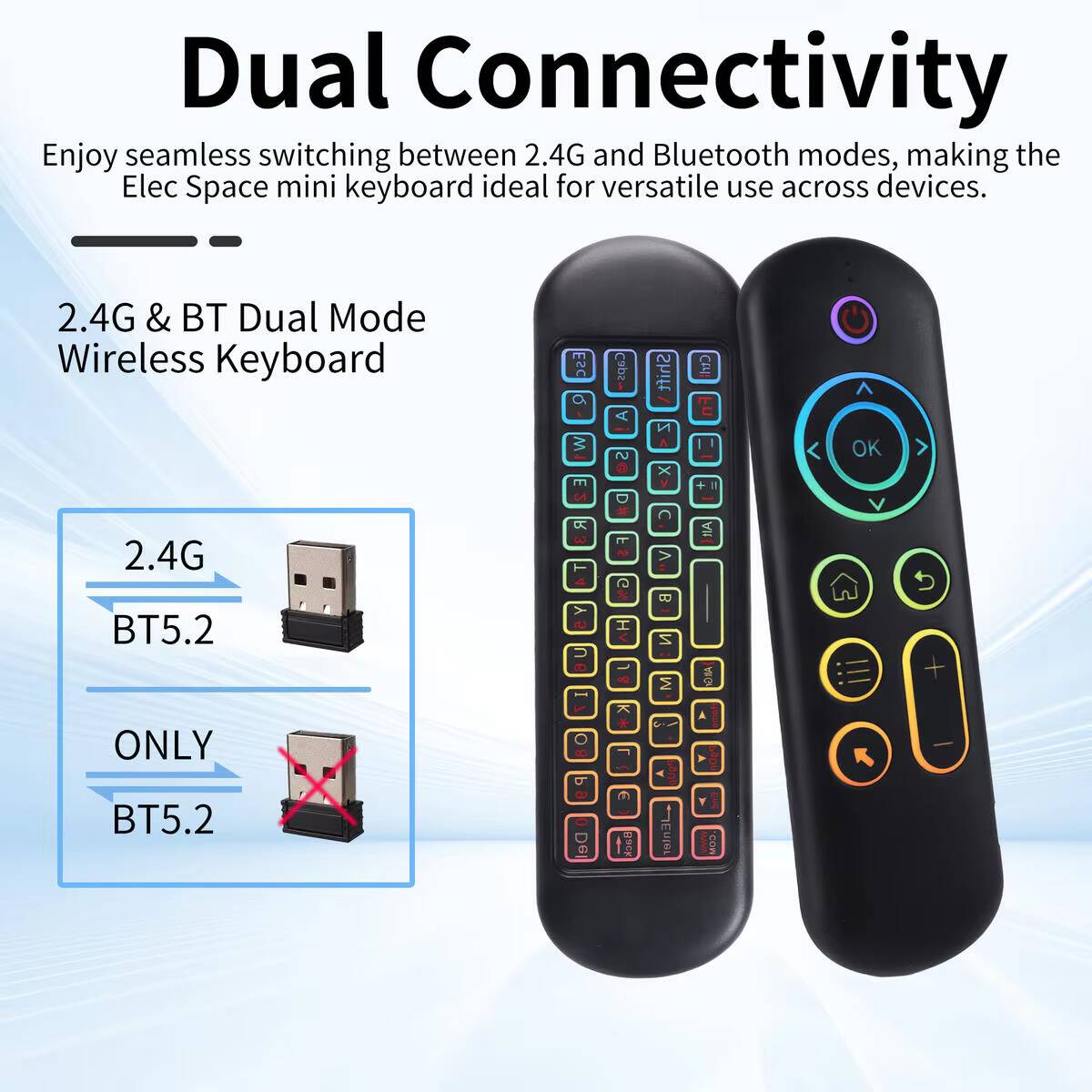 블루투스 2.4G 듀얼 모드 미니 키보드 에어 마우스  - Smart Home Keyboard 리뷰 및 가격