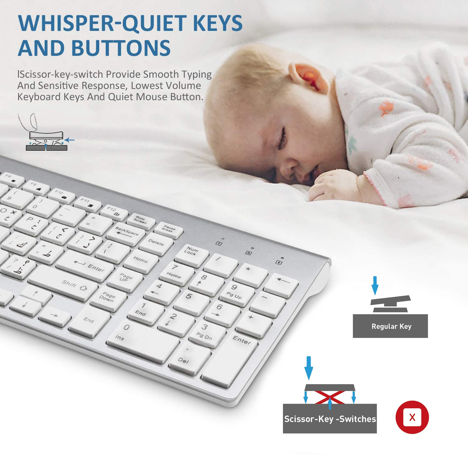 아랍어 영어 문자 슬림 무선 키보드 마우스 콤보, 저소 - Smart Home Keyboard 리뷰 및 가격